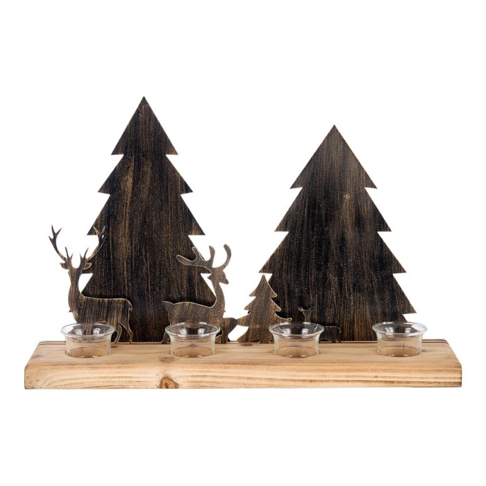 BASE LEGNO PORTACANDELA FERRO CM.48